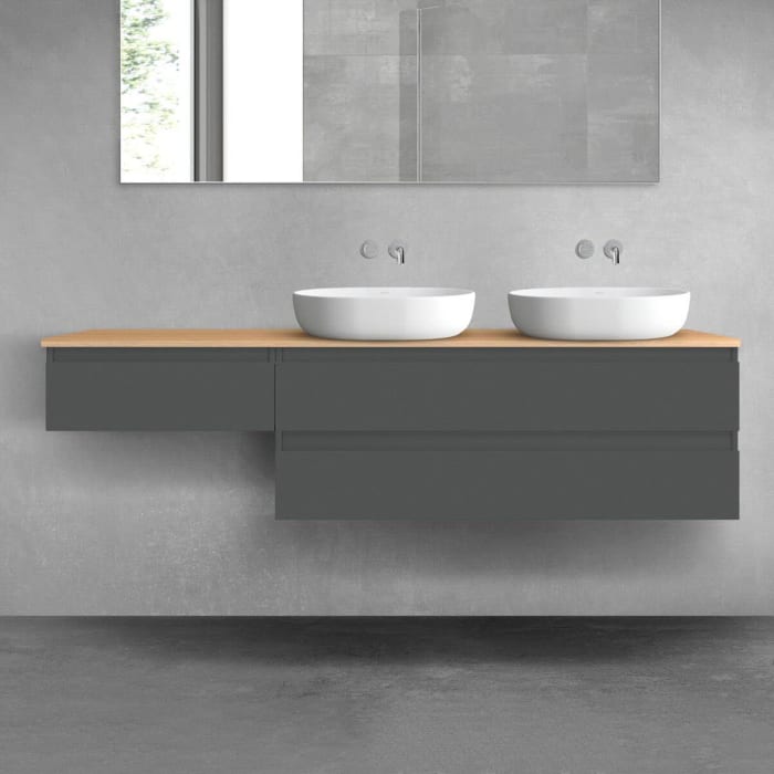 OLTENS Vernal Badmöbel-Set 3-teilig mit 2 Unterschränken mit Schubladen und Konsolenplatte 180 x 25,2/48,6 cm