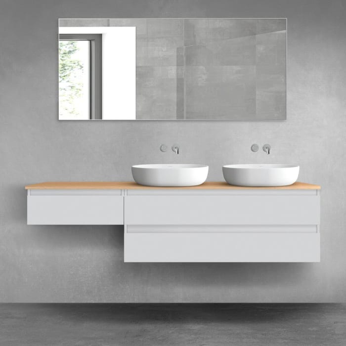 OLTENS Vernal Badmöbel-Set 3-teilig mit 2 Unterschränken mit Schubladen und Konsolenplatte 180 x 25,2/48,6 cm