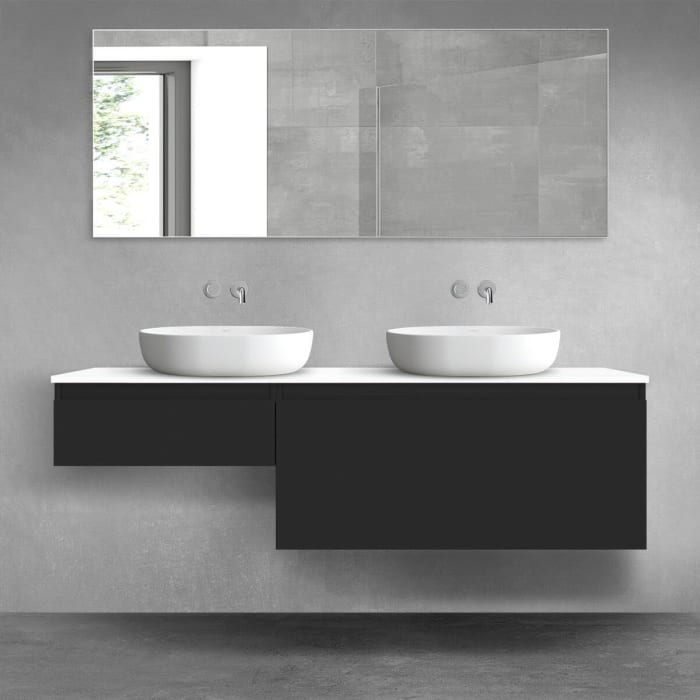 OLTENS Vernal Badmöbel-Set 3-teilig mit 2 Unterschränken mit Schubladen und Konsolenplatte 160 x 25,2/48,6 cm