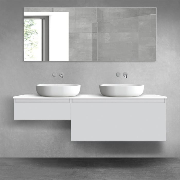 OLTENS Vernal Badmöbel-Set 3-teilig mit 2 Unterschränken mit Schubladen und Konsolenplatte 160 x 25,2/48,6 cm