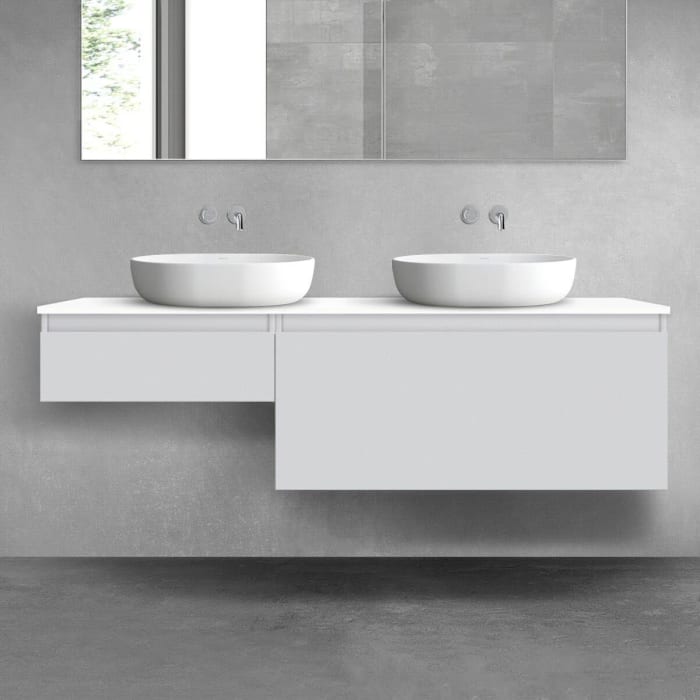 OLTENS Vernal Badmöbel-Set 3-teilig mit 2 Unterschränken mit Schubladen und Konsolenplatte 160 x 25,2/48,6 cm