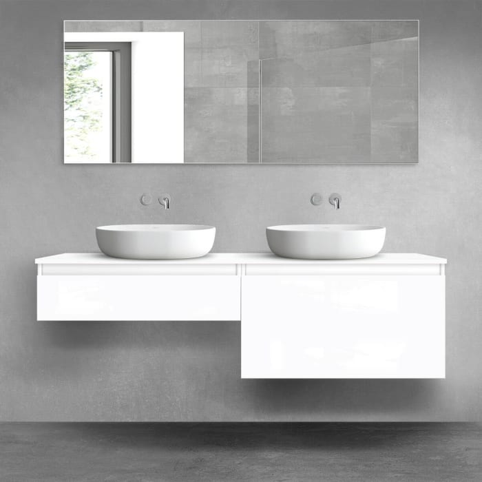 OLTENS Vernal Badmöbel-Set 3-teilig mit 2 Unterschränken mit Schubladen und Konsolenplatte 160 x 25,2/48,6 cm