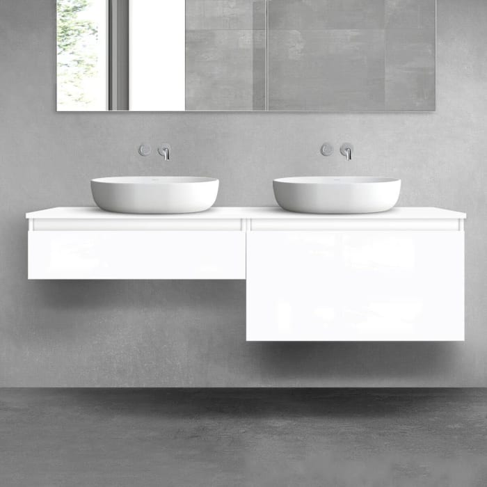 OLTENS Vernal Badmöbel-Set 3-teilig mit 2 Unterschränken mit Schubladen und Konsolenplatte 160 x 25,2/48,6 cm