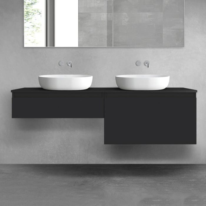 OLTENS Vernal Badmöbel-Set 3-teilig mit 2 Unterschränken mit Schubladen und Konsolenplatte 160 x 25,2/48,6 cm