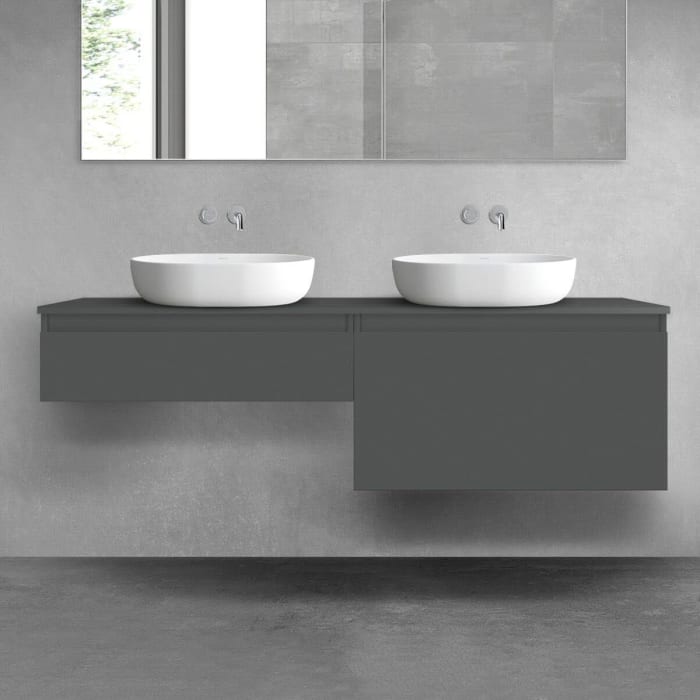 OLTENS Vernal Badmöbel-Set 3-teilig mit 2 Unterschränken mit Schubladen und Konsolenplatte 160 x 25,2/48,6 cm