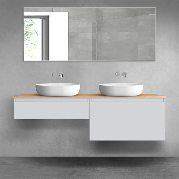 OLTENS Vernal Badmöbel-Set 3-teilig mit 2 Unterschränken mit Schubladen und Konsolenplatte 160 x 25,2/48,6 cm