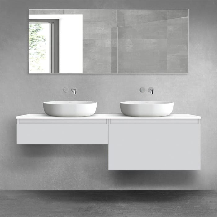 OLTENS Vernal Badmöbel-Set 3-teilig mit 2 Unterschränken mit Schubladen und Konsolenplatte 160 x 25,2/48,6 cm
