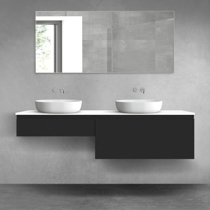 OLTENS Vernal Badmöbel-Set 3-teilig mit 2 Unterschränken mit Schubladen und Konsolenplatte 180 x 25,2/48,6 cm