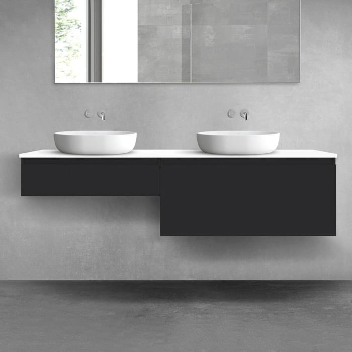 OLTENS Vernal Badmöbel-Set 3-teilig mit 2 Unterschränken mit Schubladen und Konsolenplatte 180 x 25,2/48,6 cm