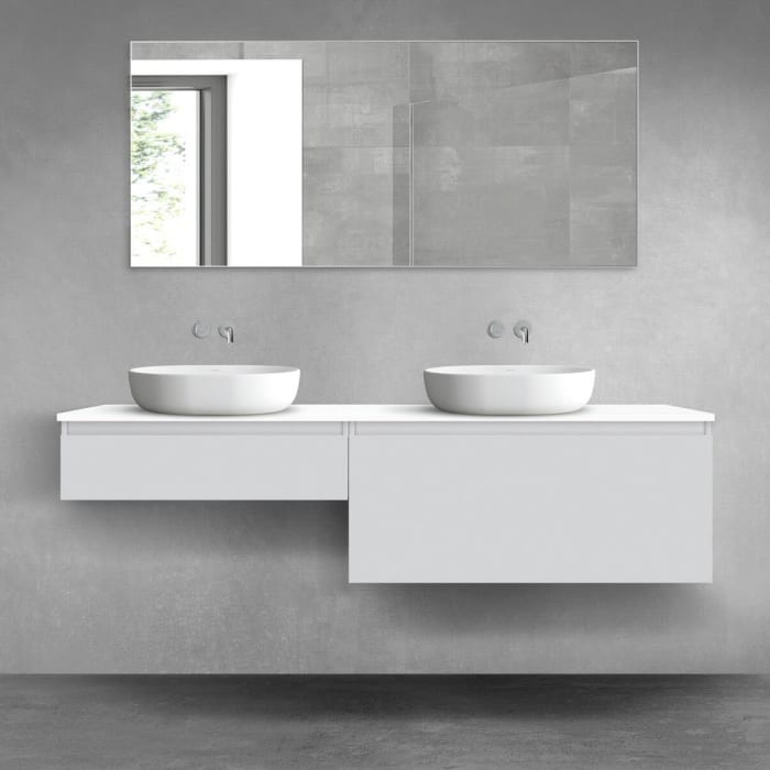 OLTENS Vernal Badmöbel-Set 3-teilig mit 2 Unterschränken mit Schubladen und Konsolenplatte 180 x 25,2/48,6 cm