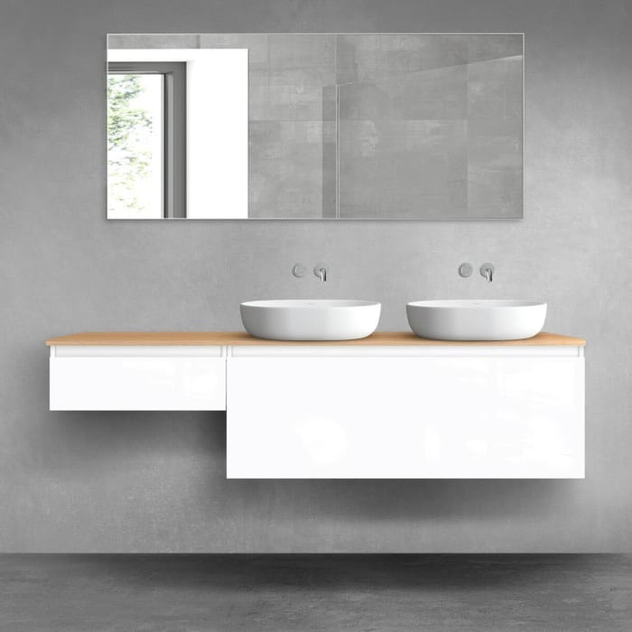 OLTENS Vernal Badmöbel-Set 3-teilig mit 2 Unterschränken mit Schubladen und Konsolenplatte 180 x 25,2/48,6 cm