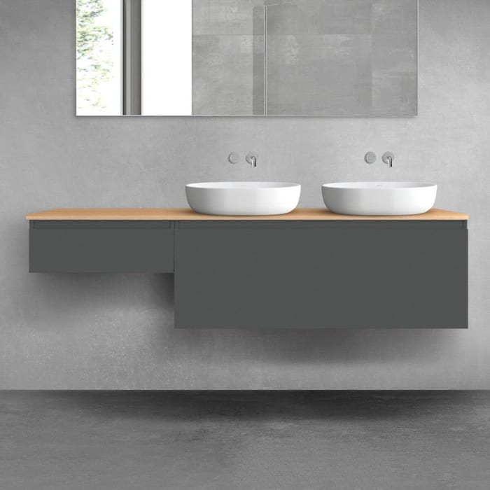 OLTENS Vernal Badmöbel-Set 3-teilig mit 2 Unterschränken mit Schubladen und Konsolenplatte 180 x 25,2/48,6 cm