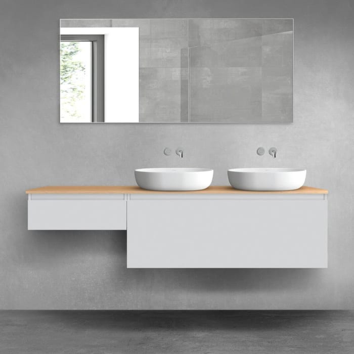 OLTENS Vernal Badmöbel-Set 3-teilig mit 2 Unterschränken mit Schubladen und Konsolenplatte 180 x 25,2/48,6 cm