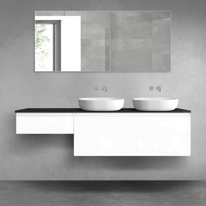 OLTENS Vernal Badmöbel-Set 3-teilig mit 2 Unterschränken mit Schubladen und Konsolenplatte 180 x 25,2/48,6 cm