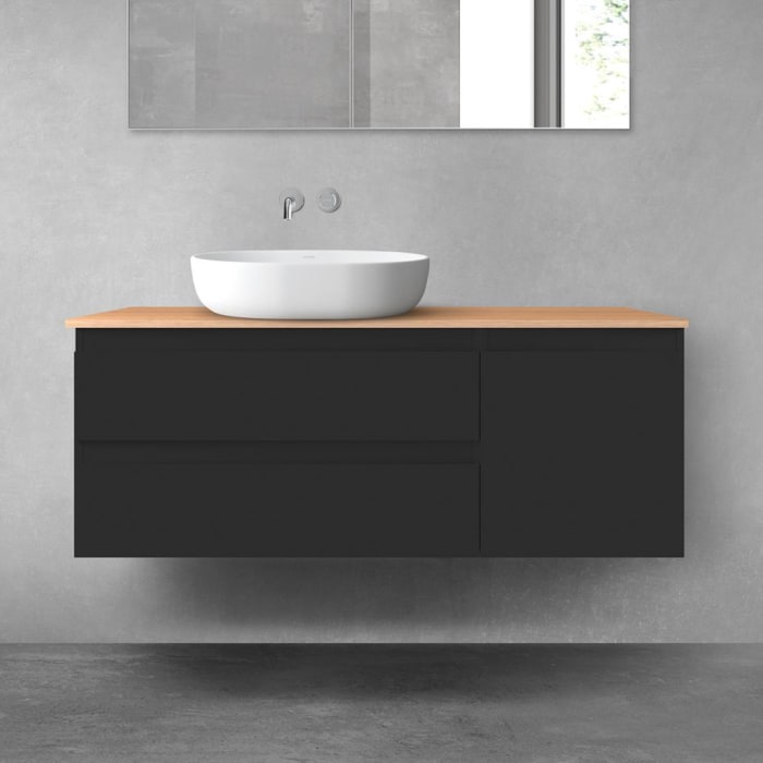 OLTENS Vernal Badmöbel-Set 3-teilig mit Unterschränken mit 2 Schubladen und 1 Tür sowie mit Konsolenplatte 120 x 48,6 cm