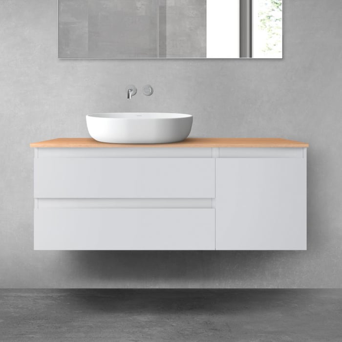 OLTENS Vernal Badmöbel-Set 3-teilig mit Unterschränken mit 2 Schubladen und 1 Tür sowie mit Konsolenplatte 120 x 48,6 cm