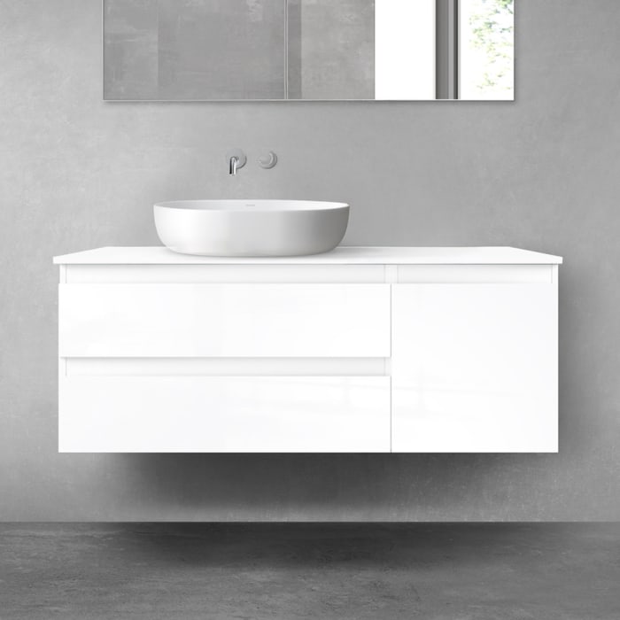 OLTENS Vernal Badmöbel-Set 3-teilig mit Unterschränken mit 2 Schubladen und 1 Tür sowie mit Konsolenplatte 120 x 48,6 cm