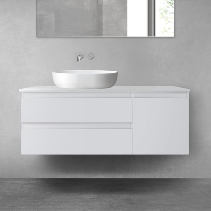 OLTENS Vernal Badmöbel-Set 3-teilig mit Unterschränken mit 2 Schubladen und 1 Tür sowie mit Konsolenplatte 120 x 48,6 cm