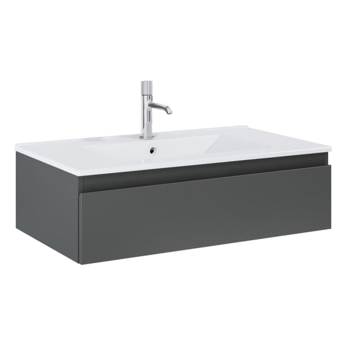 OLTENS Vernal Waschtischunterschrank mit Waschbecken 81 x 25,4 cm, mit 1 Schublade