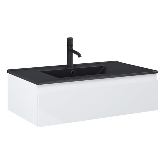 OLTENS Vernal Waschtischunterschrank mit Waschbecken 81 x 25,4 cm, mit 1 Schublade