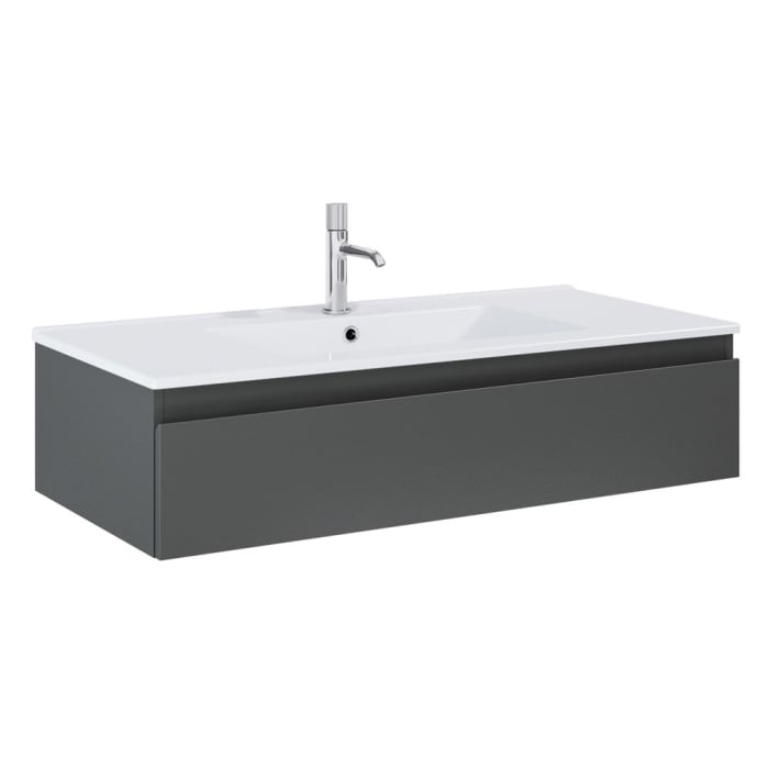 OLTENS Vernal Waschtischunterschrank mit Waschbecken 101 x 25,4 cm, mit 1 Schublade