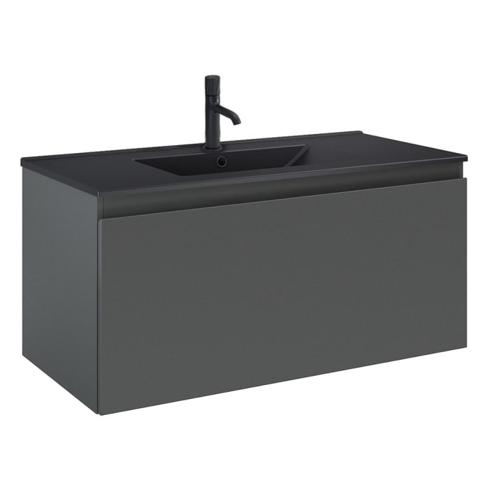 OLTENS Vernal Waschtischunterschrank mit Waschbecken 101 x 48,8 cm, mit 1 Schublade