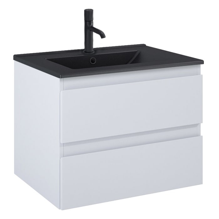 OLTENS Vernal Waschtischunterschrank mit Waschbecken 61 x 48,8 cm, mit 2 Schubladen