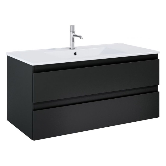 OLTENS Vernal Waschtischunterschrank mit Waschbecken 101 x 48,8 cm, mit 2 Schubladen