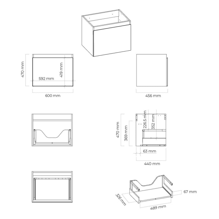 OLTENS Vernal Waschtischunterschrank mit 1 Schublade 60 x 47 cm