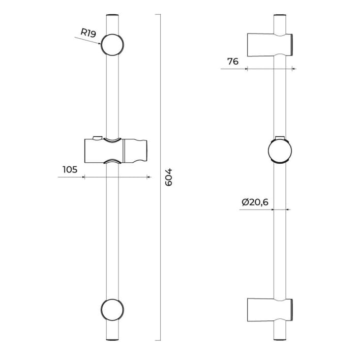 OLTENS Alling Brausestange 60 cm
