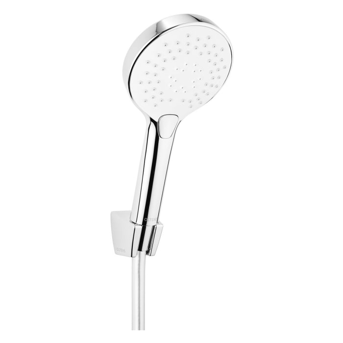 OLTENS Duschgarnitur Driva EasyClick Gide mit Handbrause rund Ø 11 cm und Brausehalter