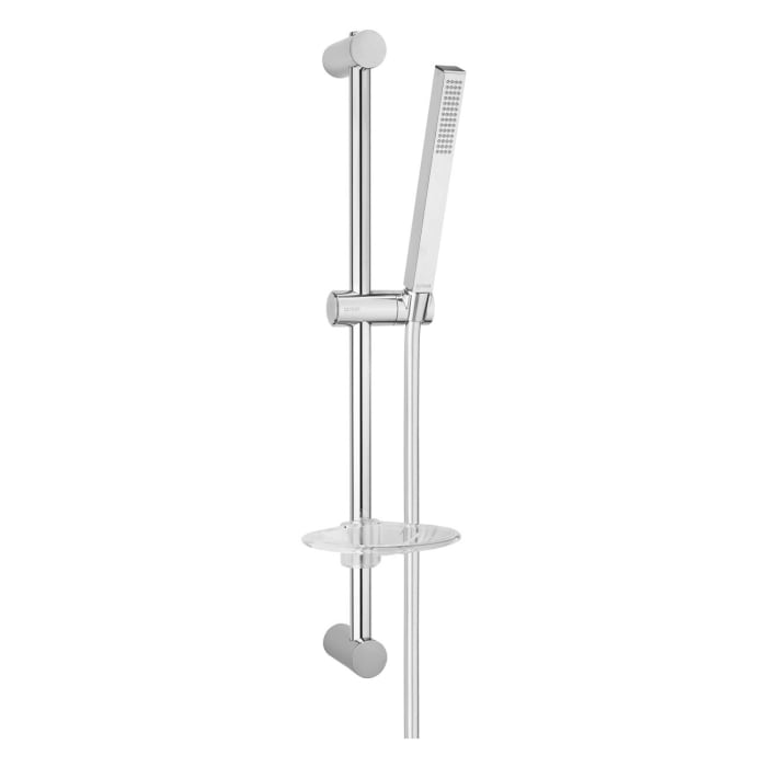 OLTENS Duschgarnitur Sog Alling 60 mit Stabhandbrause quadr. und Brausestange mit Seifenschale