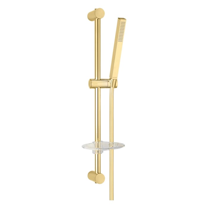 OLTENS Duschgarnitur Sog Alling 60 mit Stabhandbrause quadr. und Brausestange mit Seifenschale