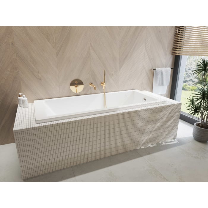 OLTENS Hvita Wandanschlussbogen mit Brausehalter, Rosette rund