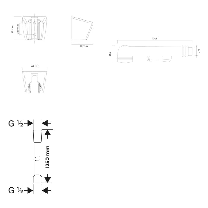 OLTENS Rhine Gide Bidet-Set mit Duschhandbrause und Brausehalter