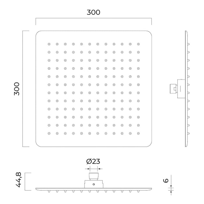 OLTENS Sondera (S) Lagan (S) Regenduschkopf quadratisch 30 x 30 cm mit Wandarm