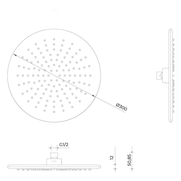 OLTENS Sondera Lagan Regenduschkopf rund 30 cm mit Wandarm