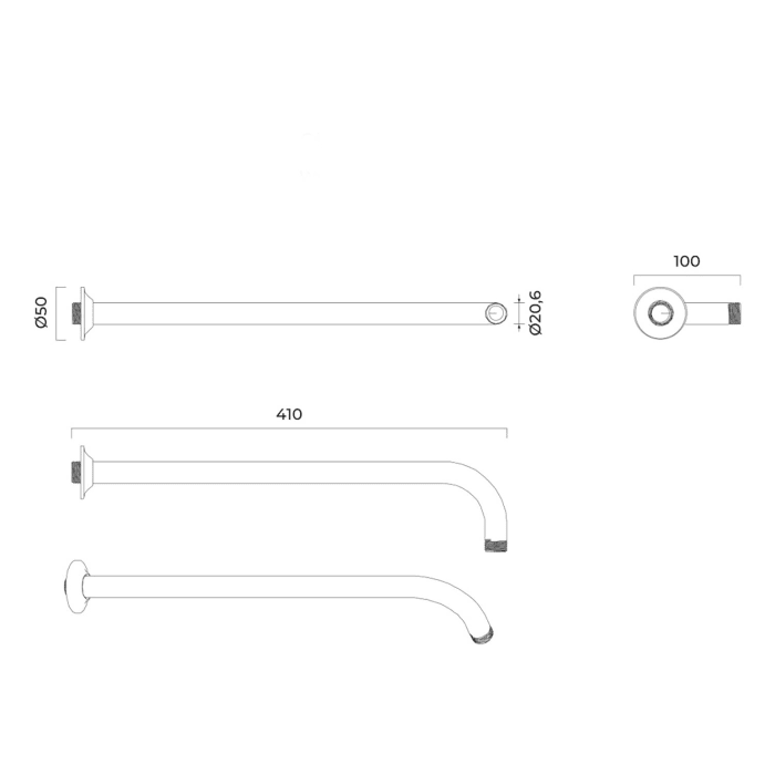 OLTENS Vindel Lagan Regenduschkopf rund 30 cm mit Wandarm