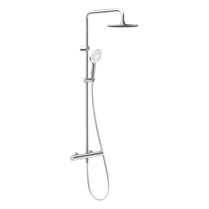 OLTENS Atran Duschsystem mit Aufputz-Thermostat, Handbrause und Kopfbrause rund