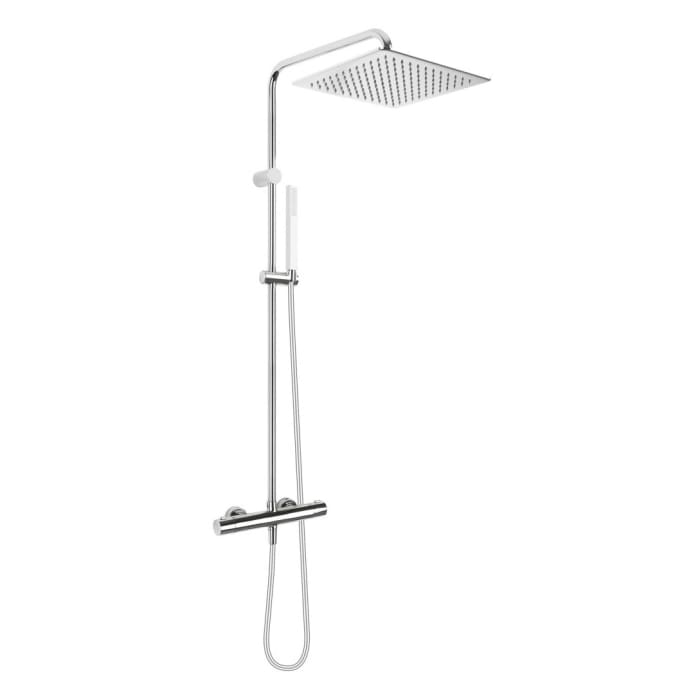 OLTENS Boran (S) Duschsystem mit Aufputz-Thermostat, Stabhandbrause und Kopfbrause eckig