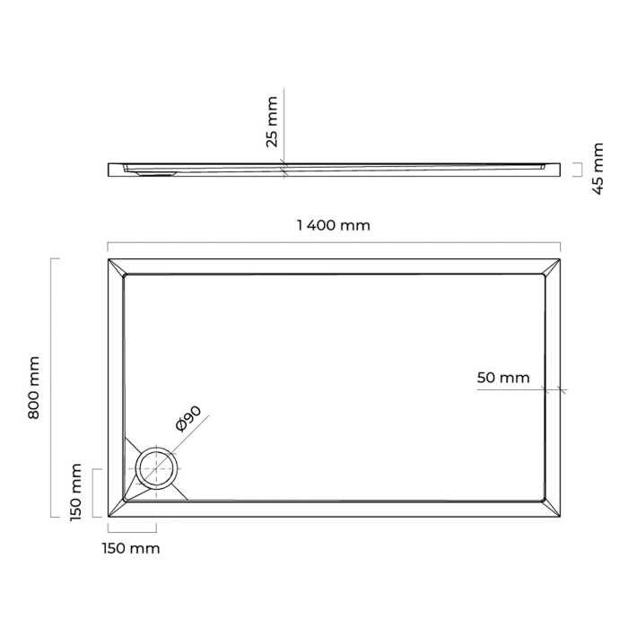 OLTENS Superior Duschwanne 80 x 140 cm