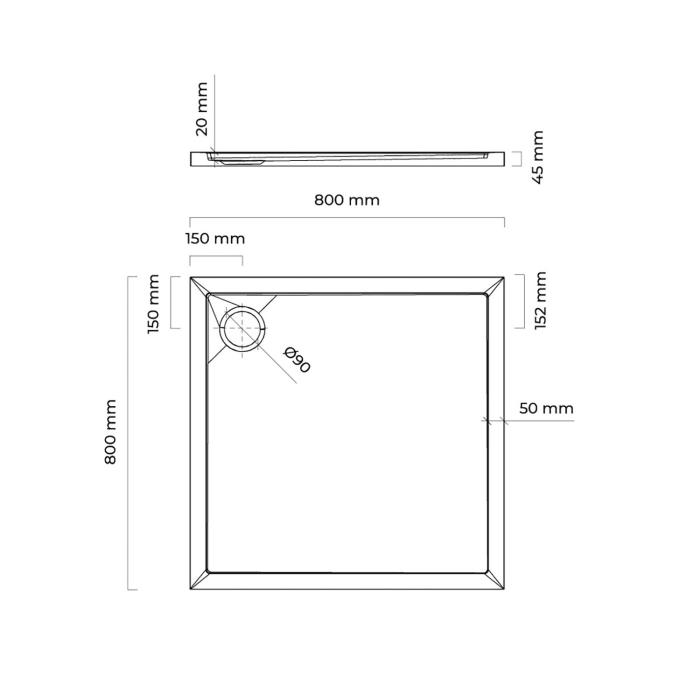 OLTENS Superior Duschwanne 80 x 80 cm