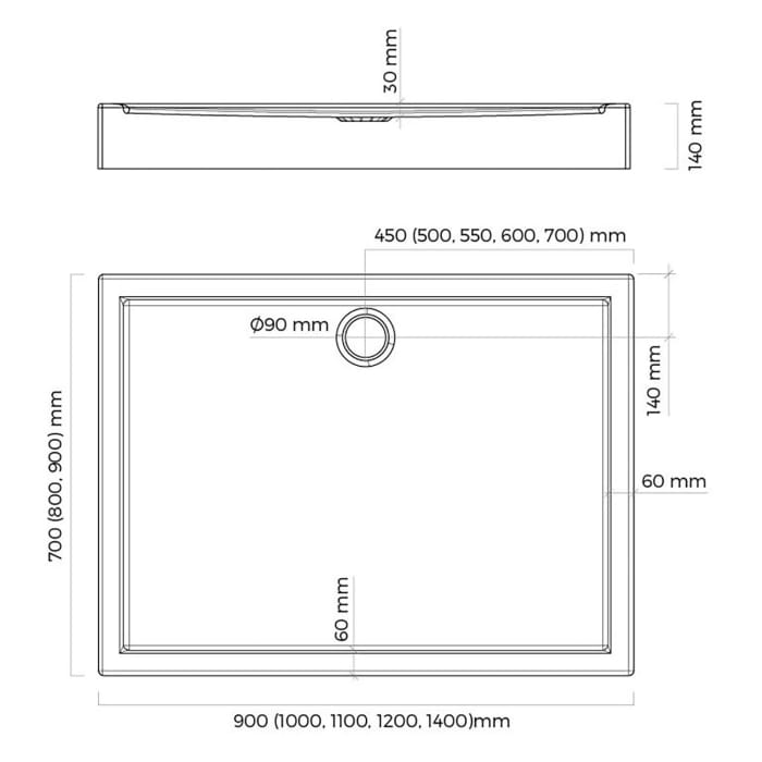 OLTENS Vindel Duschwanne 90 x 120 cm