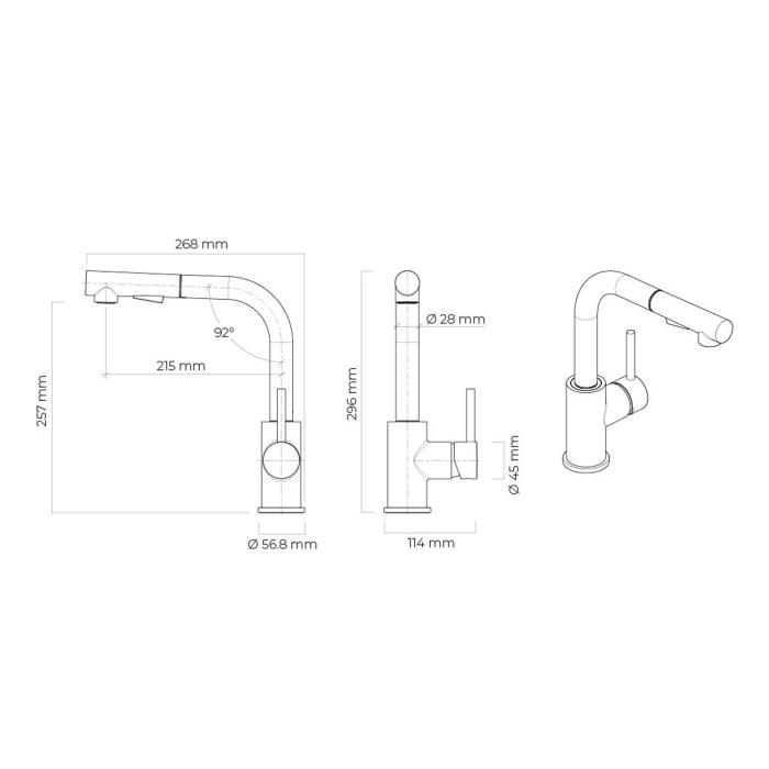 OLTENS Myvat Spültischarmatur mit ausziehbarem Auslauf