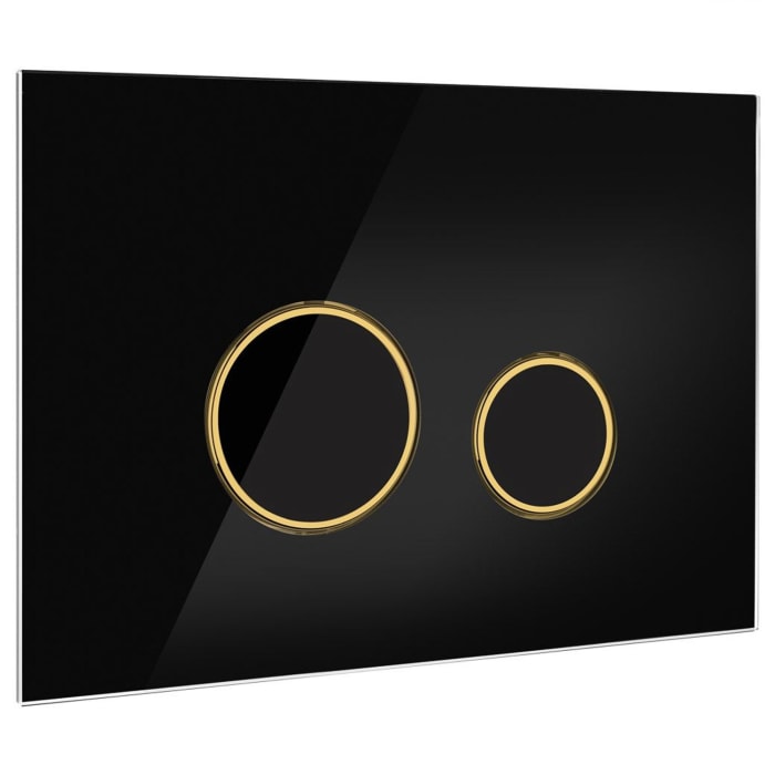 OLTENS Lule Betätigungsplatte aus Glas mit 2-teiligen Spülknopf rund