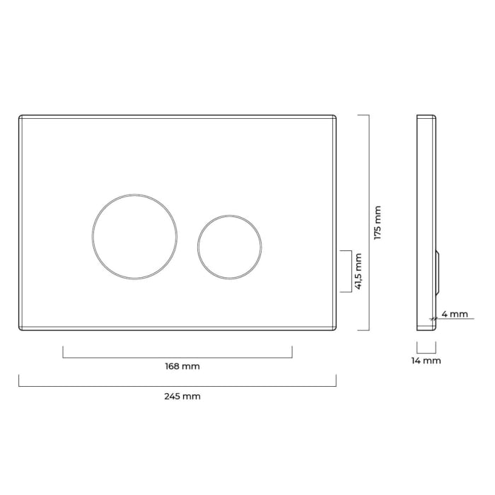 OLTENS Lule Betätigungsplatte aus Glas mit 2-teiligen Spülknopf rund