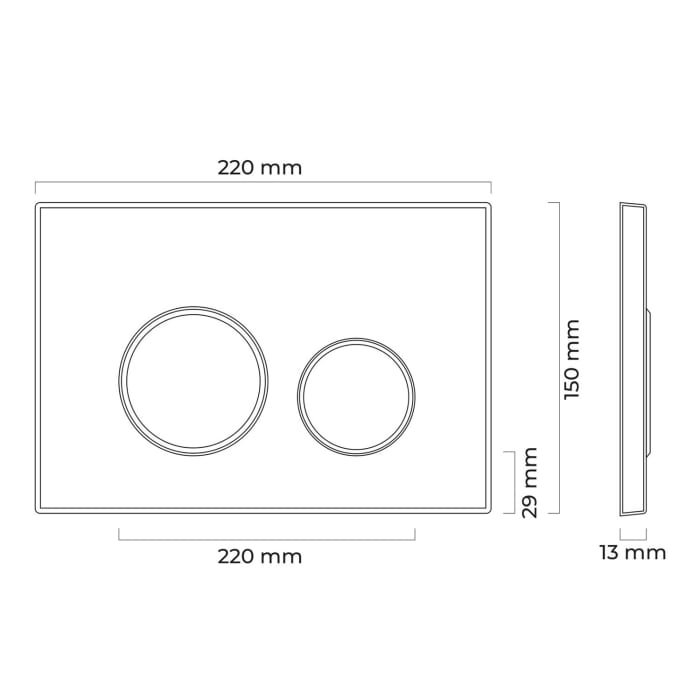 OLTENS Lule Betätigungsplatte aus Kunststoff mit 2-teiligen Spülknopf rund