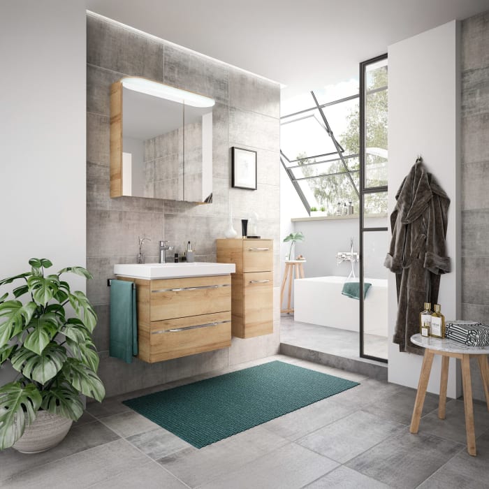 Pelipal Balto Badmöbel-Set 113 cm, inkl. Spiegelschrank und Highboard