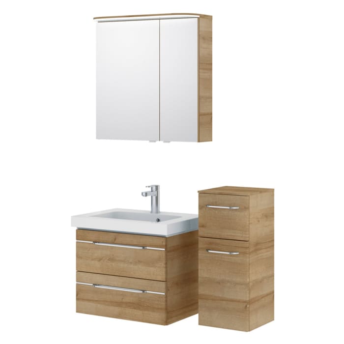 Pelipal Balto Badmöbel-Set 113 cm, inkl. Spiegelschrank und Highboard