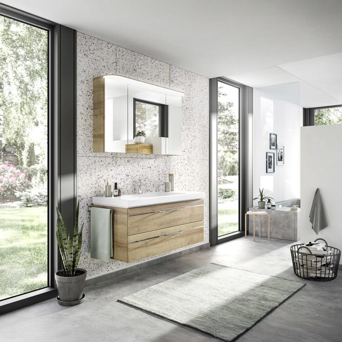 Pelipal Balto Badmöbel-Set 123,4 cm, inkl. Spiegelschrank